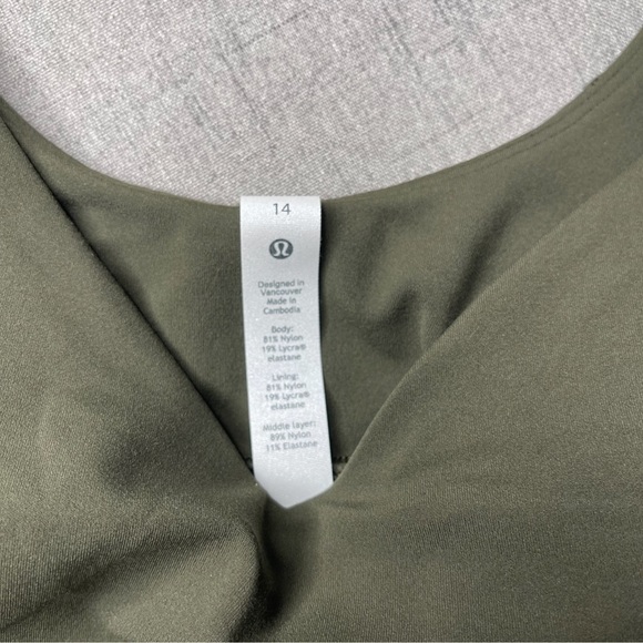 Lululemon Align Tank Top Crop Top Dark Olive Nwt 14 - Picture 8 of 9